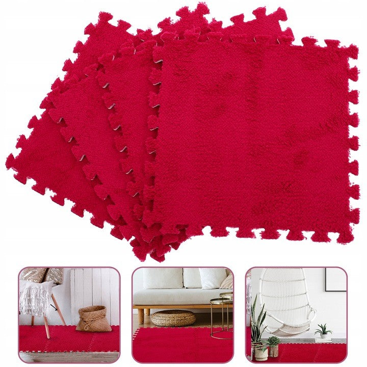 Set Covor Puzzle Flippy, Spuma EVA, 10 Piese, Alb | 30x30cm - Roșu (2) [ps:9e552e92-852d-46ef-b34a-8a17092057fb]