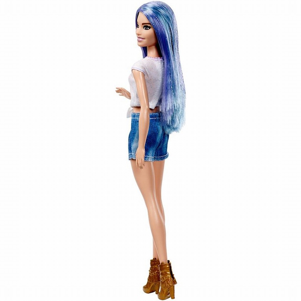 PAPUSA BARBIE FASHIONISTA CU PAR STRALUCITOR MOV [ps:a82fe09e-0d11-4bb8-bd16-ca85d2cb4052]