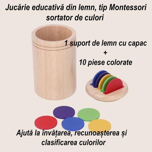Jucărie Montessori Lemn Flippy, Sortator 19 Piese, 2+ ani - Colorate (2) [ps:95223eea-6253-4494-84be-946bc3d1efe8]