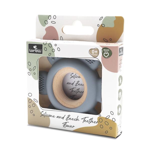 Jucărie Dentiție Lorelli Flower, Silicon și Lemn, Verde - Grey (2) [ps:22188d84-65fa-48d7-a368-c9cae314d1f6]