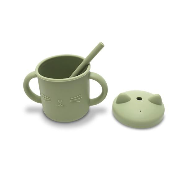 Cănuță Lorelli cu Manere și Pai, Silicon Natural, Fresh - Fresh Green (2) [ps:09beeda6-5f4b-4bb9-9039-632e8beaceb6]
