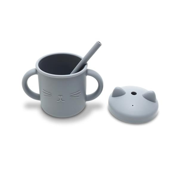 Cănuță Lorelli cu Manere și Pai, Silicon Natural, Fresh - Grey (2) [ps:a27a1c52-f6f5-472d-afa1-f9993c55746f]
