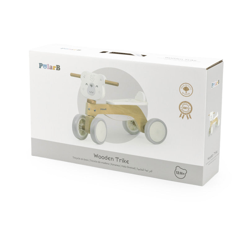 Tricicleta alba din lemn - Urs polar, PolarB Viga [ps:b58a7c66-0a26-4cbc-8639-338e1f137d10]