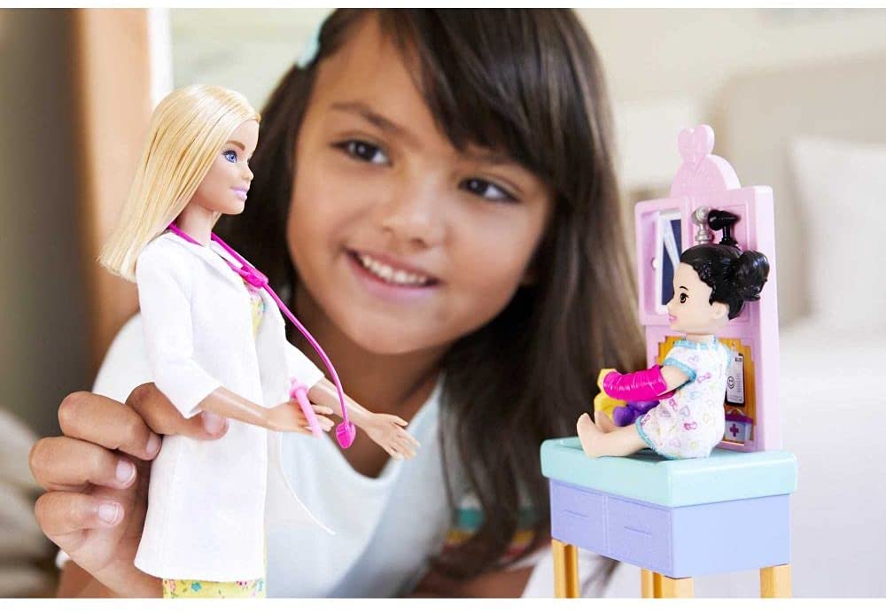 BARBIE CARIERE SET CU PAPUSA DOCTOR PEDIATRU BLONDA [ps:0394af3e-8bda-4445-ba77-d6e8ffb2ec38]