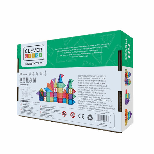 Set magnetic de construit Inventiv 60 piese, Cleverclixx [ps:4f91baa2-95e9-4480-9105-f2dd3f433ddf]