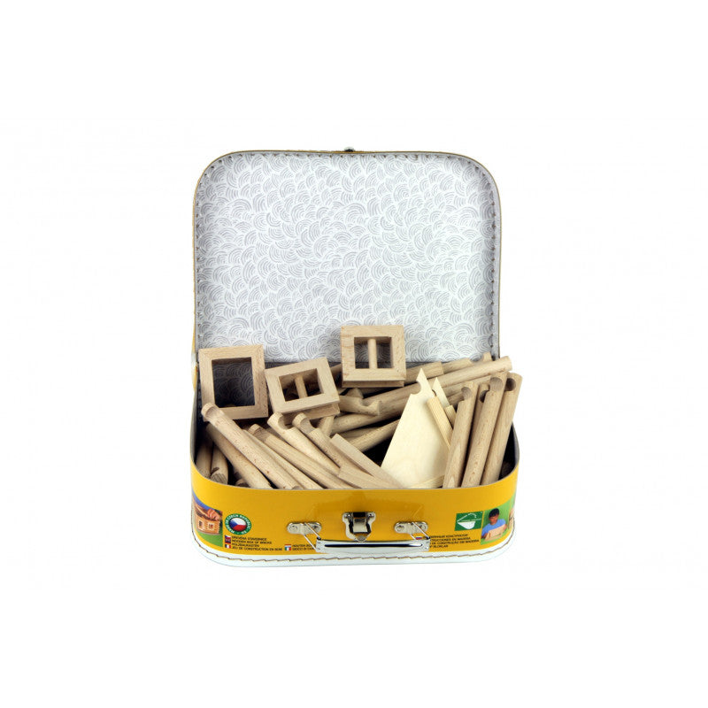 Set constructie arhitectura Vario Suitcase, 72 piese din lemn, Walachia [ps:038b1620-9120-4044-9453-50ebf7b20ab5]