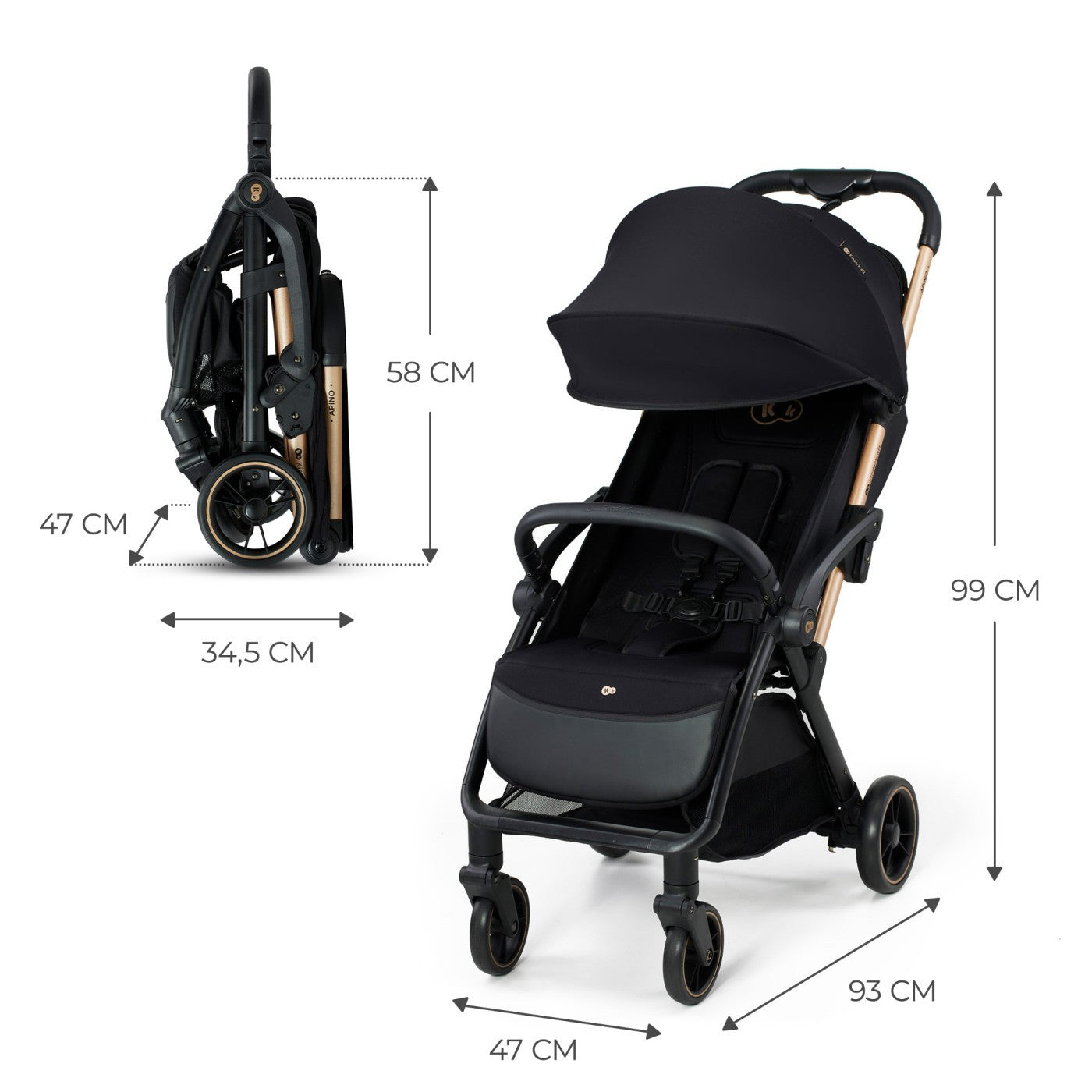 CARUCIOR SPORT KINDERKRAFT APINO, 0-22 KG, DOVE GREY - Negru [ps:5e8fb82e-7aaf-4358-a5e4-8c6ea9b15f96]