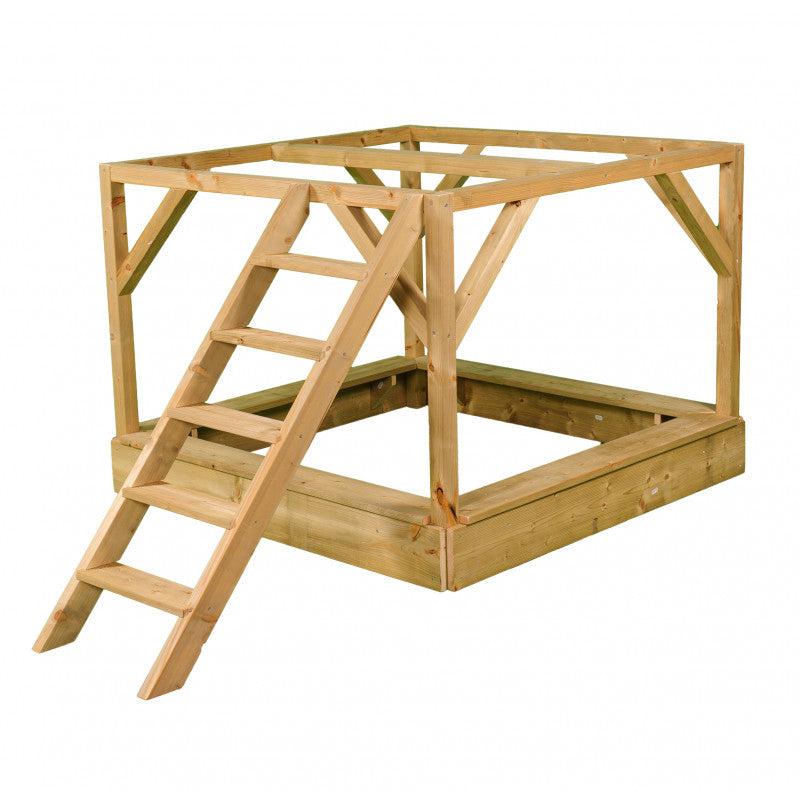 Casuta de gradina Summer Adventure House cu platforma cu loc pentru nisip, tobogan si leagan dublu (M29R), Wendi Toys [ps:3cc479c5-9134-4d9b-b23b-19baa19281f8]