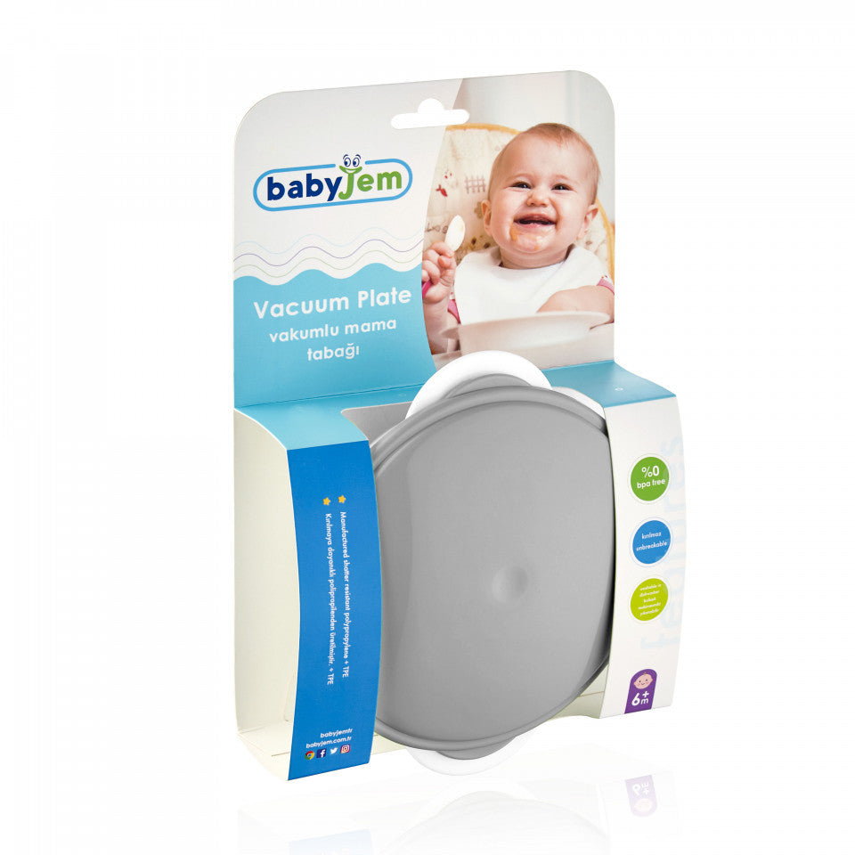 Castron cu ventuza si capac BabyJem (Culoare: Verde) - Gri [ps:b20e96bc-835e-4d97-a50d-9f8aa43d3c5e]