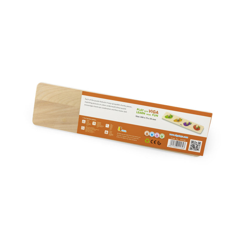 Puzzle Montessori cu maner, Legume, Viga [ps:7f5f17ff-7a9f-4fdf-95e7-f24ed659fde1]