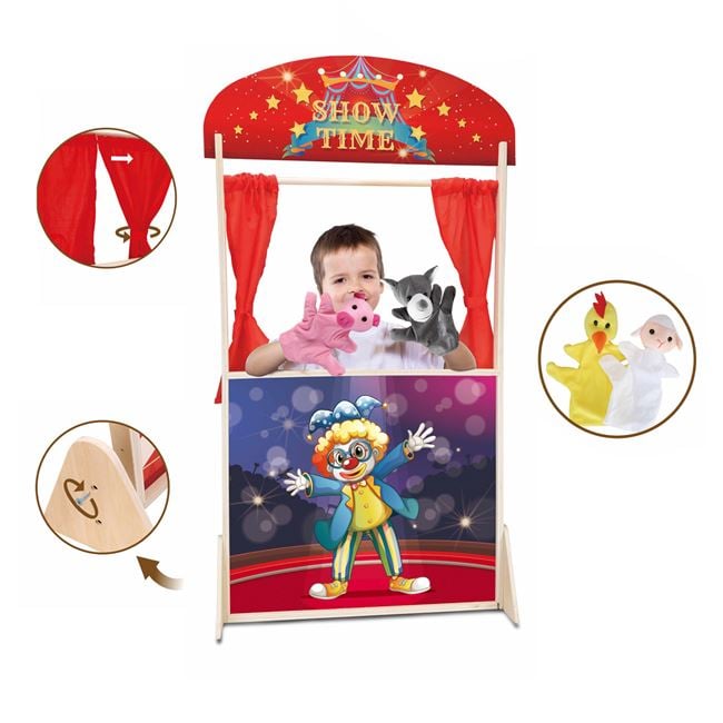Set Teatru de Papuși Jumbo cu 4 Figurine | 57x20x104cm - Default Title (2) [ps:a22608f9-b1c5-4d23-876c-a49b134d73b0]