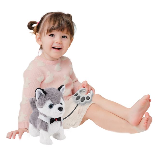 Caine Interactiv Husky Gri cu Lesă Jumbo - Mișcare și Sunet - Gri (2) [ps:af4ba816-2e4c-42e0-a73a-f5895f936a2b]