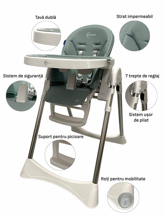 MIILUNA SCAUN DE MASA PLIABIL ANDROMEDA, TAUPE VIVA TOYS - Imagine 2