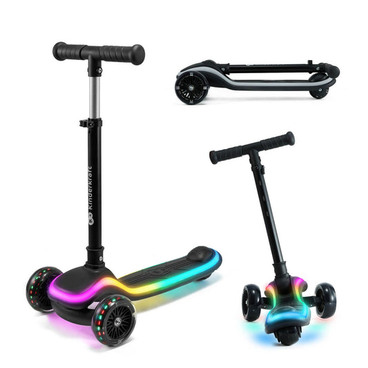 TROTINETA CU LUMINI KINDERKRAFT RAKET, BLACK - Albastru [ps:3c6f9080-894c-47f6-b5e2-164449f579d0]