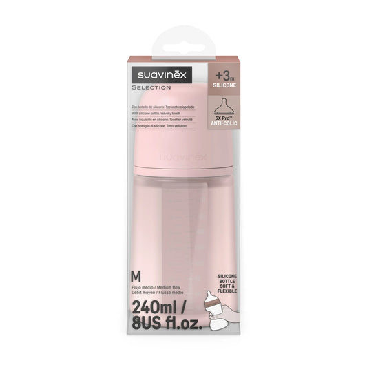 Biberon Suavinex SX Pro 240ml, Debit Mediu, Bej | Colour - Roz (2) [ps:340cefc4-51e4-4362-92ef-c40840f19df4]