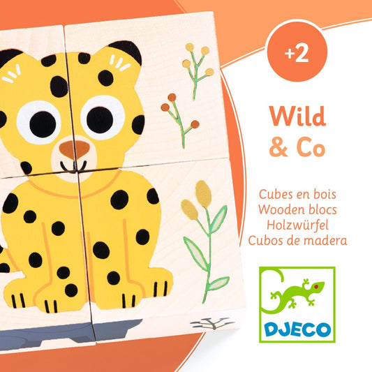 Puzzle din cuburi de lemn Animale salbatice, Djeco - Imagine 4 [ps:54c7eb29-d61c-41cd-98bd-1b4f5f464091]