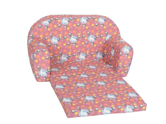 Canapea extensibila pentru copii, Knorr Toys, umplutura din spuma moale, husa bumbac 100% detasabila si lavabila, 77 x 34 x 42 cm, 9 Luni+, Unicorn Roz - Imagine 2 [ps:124c3bb0-5e6f-4331-9676-44f3c72027e8]