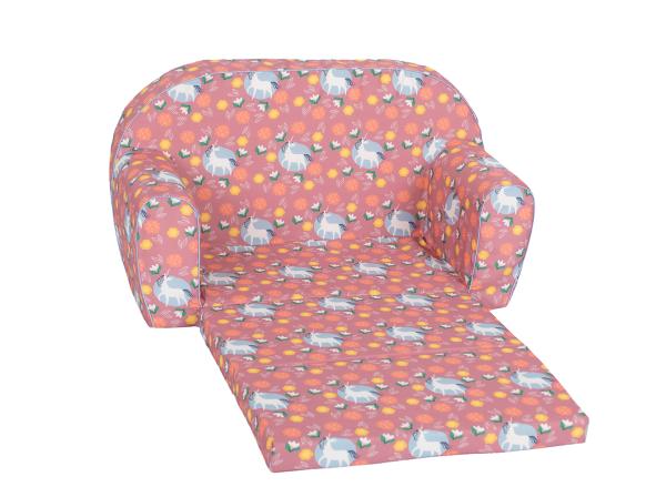 Canapea extensibila pentru copii, Knorr Toys, umplutura din spuma moale, husa bumbac 100% detasabila si lavabila, 77 x 34 x 42 cm, 9 Luni+, Unicorn Roz - Imagine 2 [ps:124c3bb0-5e6f-4331-9676-44f3c72027e8]