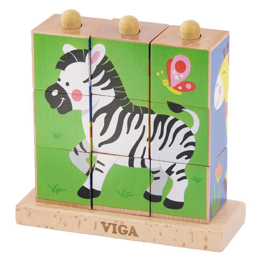 Cuburi Montessori Animale Sălbătice Viga Toys - Default Title (2) [ps:6081749e-ab88-4f7b-99b4-33e952646b04]