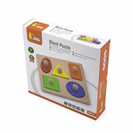Puzzle Montessori cu maner, Forme geometrice, Viga [ps:ca3aa0c0-1341-47b0-911f-1261001d9a2b]