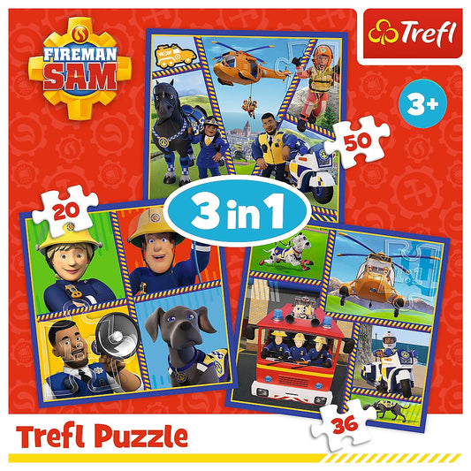 PUZZLE TREFL 3IN1 POMPIERUL SAM O ZI DIN VIATA POMPIERILOR - Imagine 5 [ps:ba2060c0-e97e-4686-95d0-11799d978e68]
