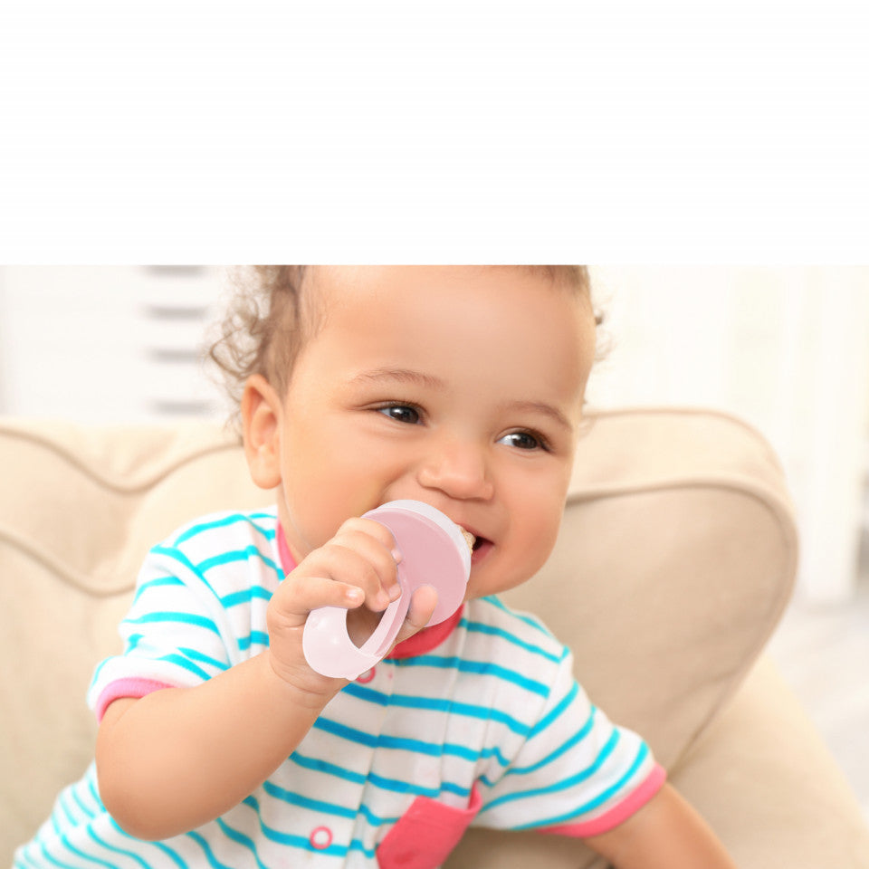 Dispozitiv de hranire din silicon BabyJem Fruits and - Roz