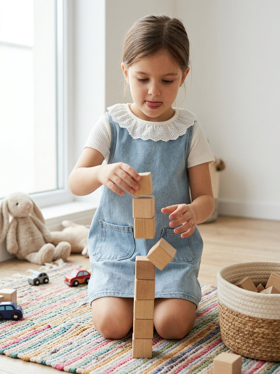 Set sarafan denim și tricou cu guler dantelă 4 ANI INFANT - 4 ANI (2) [ps:f43ed67f-9ced-44e2-975c-b732b01b9e5b]