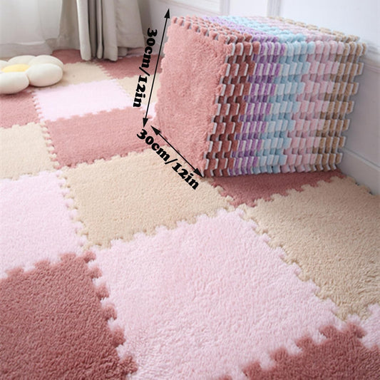 Set Covor Puzzle Flippy, Spuma EVA, 10 Piese, Alb | 30x30cm - Roz Pudrat (2) [ps:3bd63b5f-58cc-48c2-b134-b7c9d0545b05]