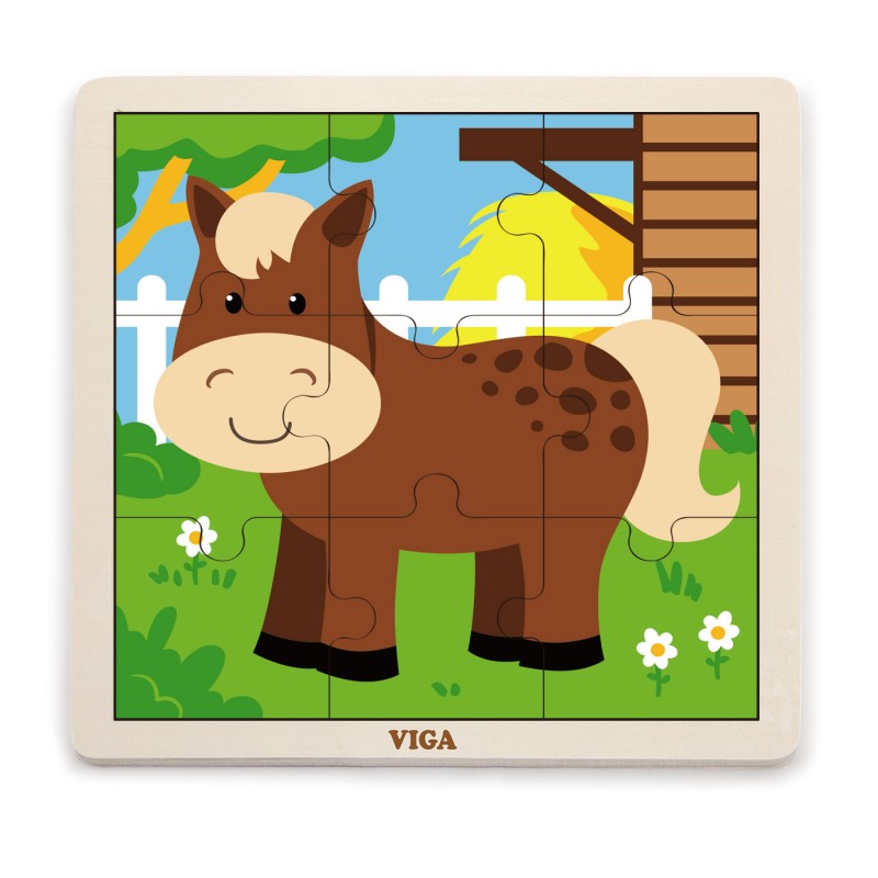 Puzzle din 9 piese mari - cal [ps:7a8239c2-b54c-4e62-aec5-7f5d3e08d27a]
