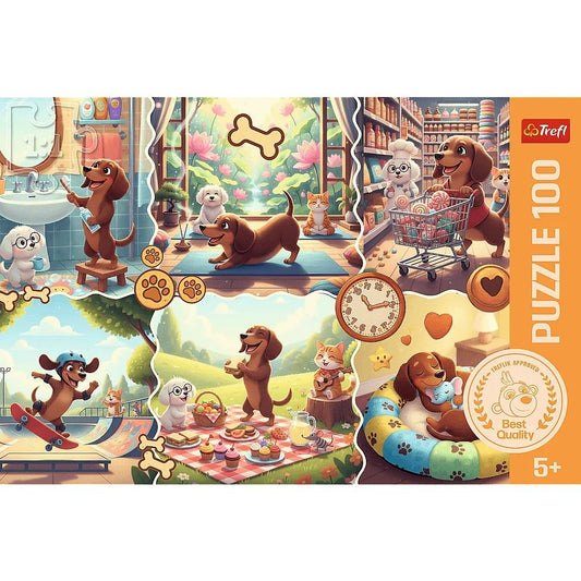 PUZZLE TREFL 100 O ZI LUNGA A UNUI TECKEL - Imagine 3 [ps:fca4f2ad-6256-40f0-a183-2b824309bdba]