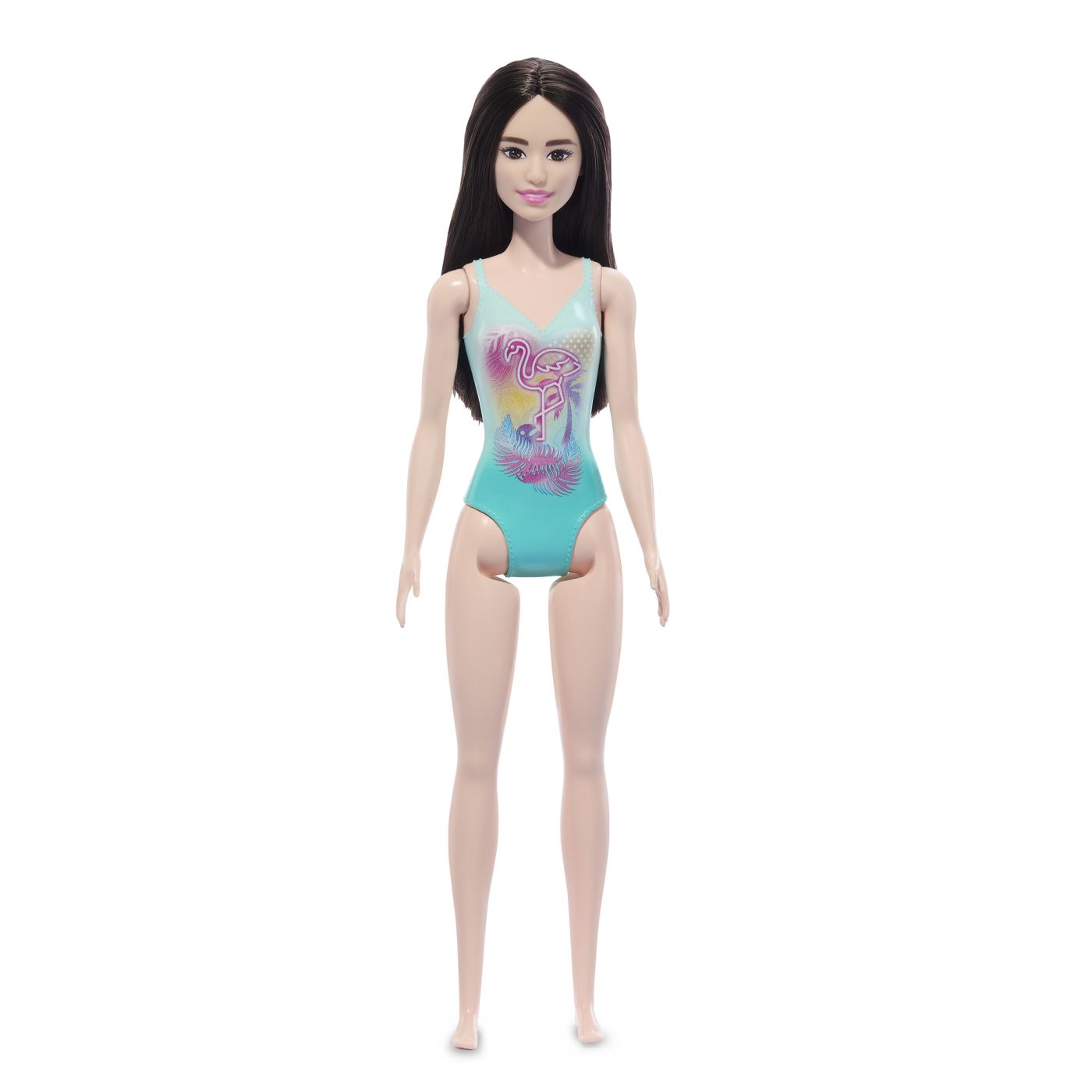 PAPUSA BARBIE BRUNETA CU COSTUM DE BAIE ALBASTRU Mattel - Imagine 2