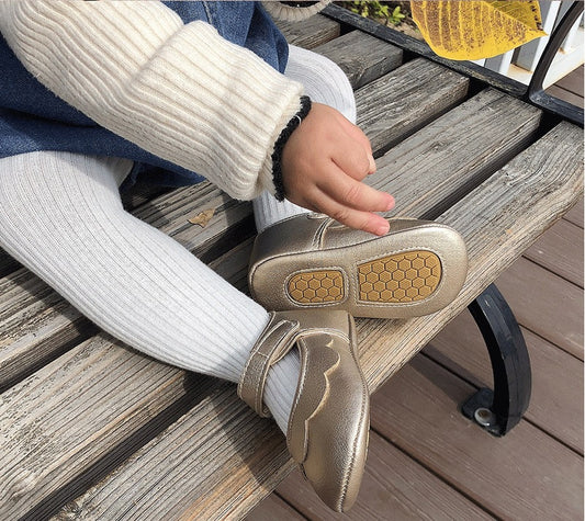 Pantofiori bebelus Drool (Culoare: Negru, Marime: 0-6 Luni) - Auriu