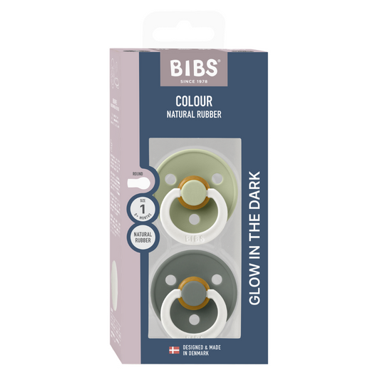 Set 2 Suzete BIBS Colour Glow Latex, 0 luni, Sage/Pine - Sage (2) [ps:60f6d638-c1d6-4ff1-be14-78d0656e6112]