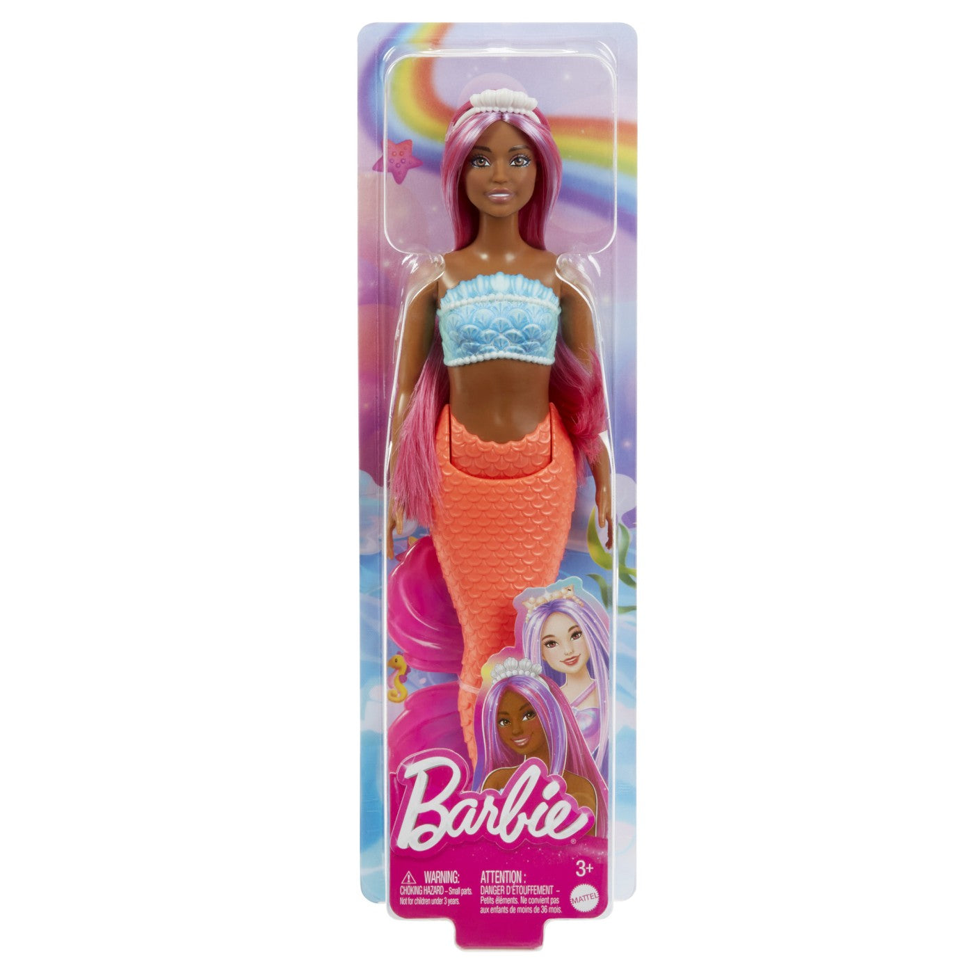 BARBIE DREAMTROPIA PAPUSA SIRENA CU PAR MAGENTA SI COADA PORTOCALIE [ps:eaa94aee-c0ea-4a47-b137-d1f1e55d1ea6]