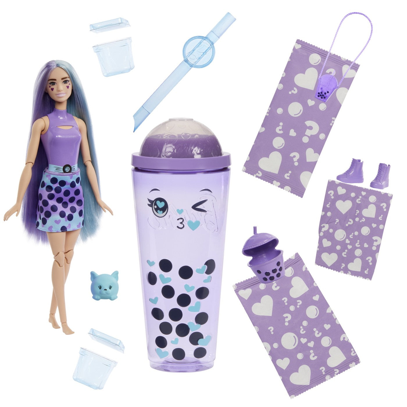 BARBIE POP REVEAL BUBBLE TEA PAPUSA BARBIE TARO MILK Mattel - Imagine 2