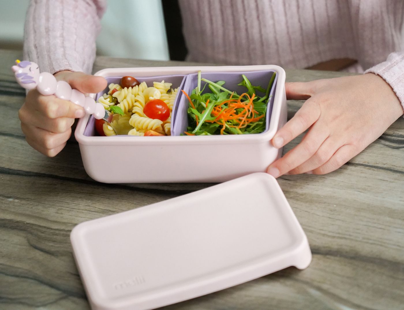 CUTIE PRANZ BENTO CU COMPARTIMENTE DETASABILE, MELII, PINK PURPLE [ps:cf21f7c2-d9d6-4bcc-95f2-c40ac5f3548d]