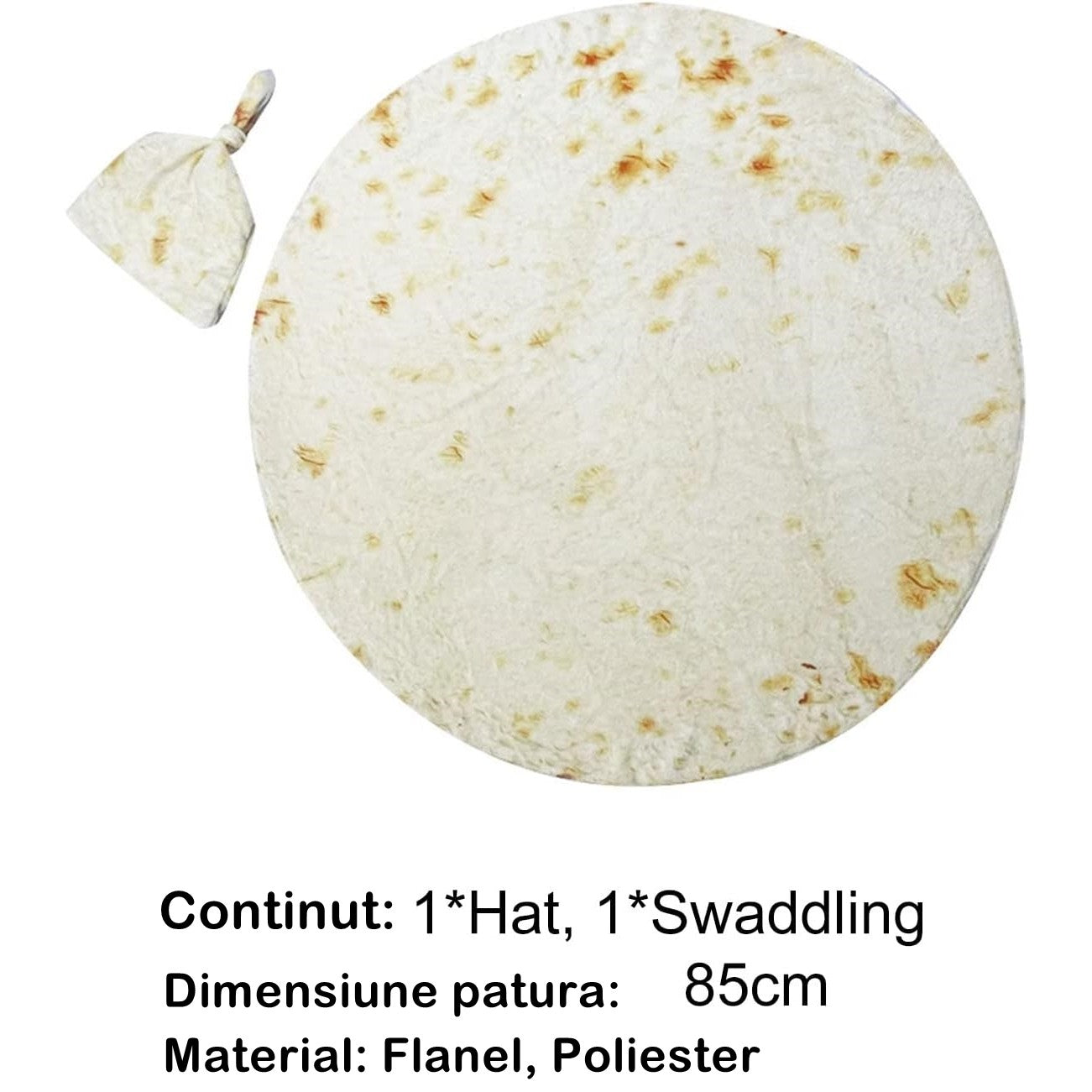 Set Pătură Flanel și Căciulă Flippy Frunză de Salată, Verde - Crem (2) [ps:9e5cdcf8-3546-4998-9c3d-983753ecf1ca]