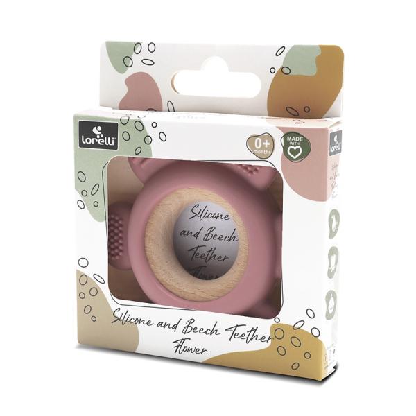 Jucărie Dentiție Lorelli Flower, Silicon și Lemn, Verde - Pink (2) [ps:ea7cc19b-c395-494a-b971-eaef034de6e5]