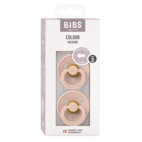 Set 2 Suzete BIBS Colour Latex, Tetina Simetrică, 0 luni - Blush (2) [ps:d01973a3-bf63-4764-8fac-55ebcf9425e4]