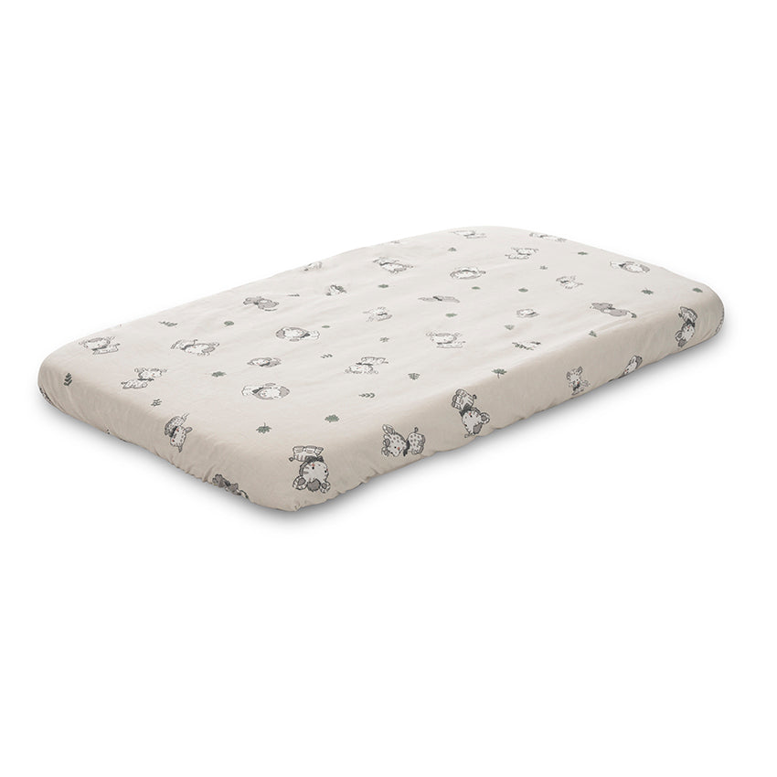Cearceaf Patut Lorelli, 98x65 cm, Bumbac Ranforce, Rose Sky - Beige Jungle (2) [ps:c58519ca-c3b1-4b1c-9d7c-4fd9fca2d5ac]