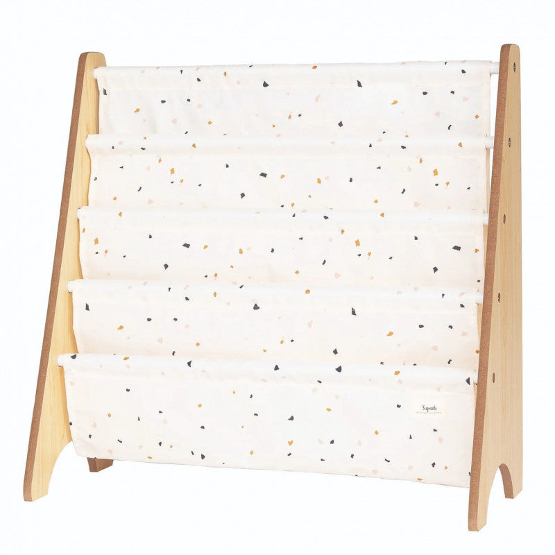 Raft organizator de carti pentru copii, material reciclat Terrazzo Cream, 3 Sprouts [ps:72743949-c757-4f47-9b5b-d8f2d55ecbc1]