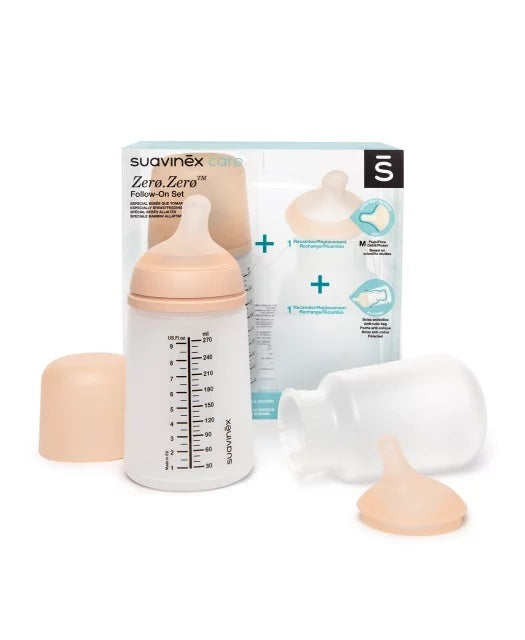 Set biberon anticolici 270 ml + tetină cu debit mediu + - Imagine 2