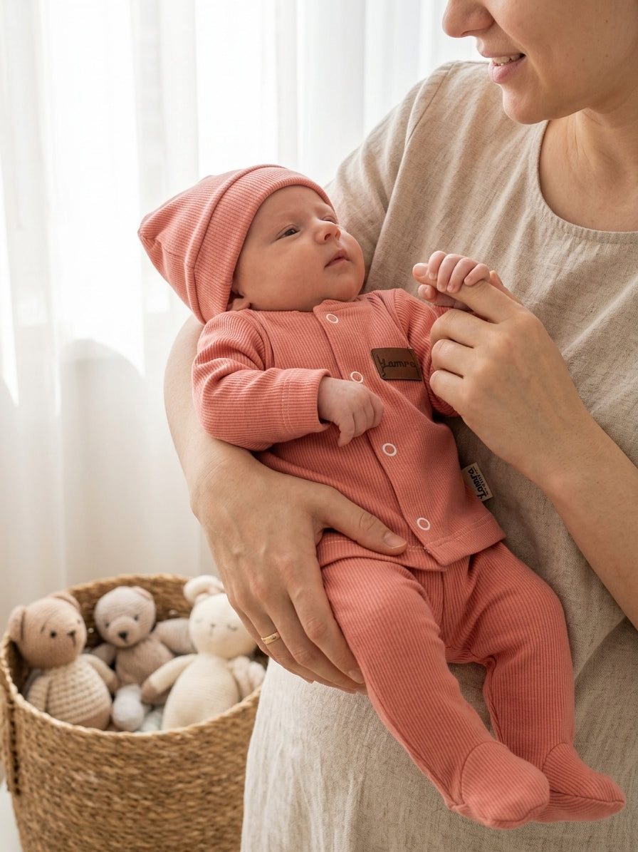 Set Nou-Născut Tricot Reiat cu Căciuliță Roz 0-3 Luni INFANT - Roz (2) [ps:0bca27a2-83ab-4b4a-9b77-a6f0ee643cb7]
