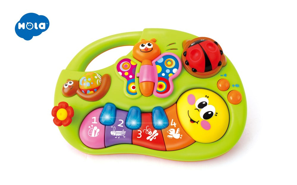 PIANINA ANIMALUTELOR VESELE CU LUMINI SI SUNETE Jucarii Bebe - Imagine 2