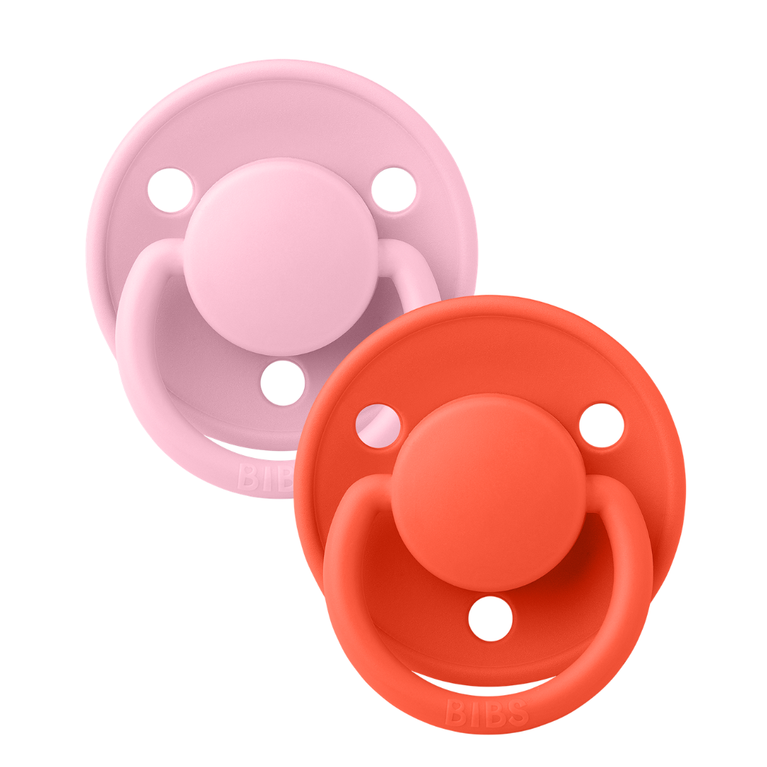Set 2 Suzete BIBS De Lux Silicon, Tetină Rotundă - - Baby Pink/Tango (2) [ps:43651cd0-c09f-4aa5-9efe-ba763de74044]