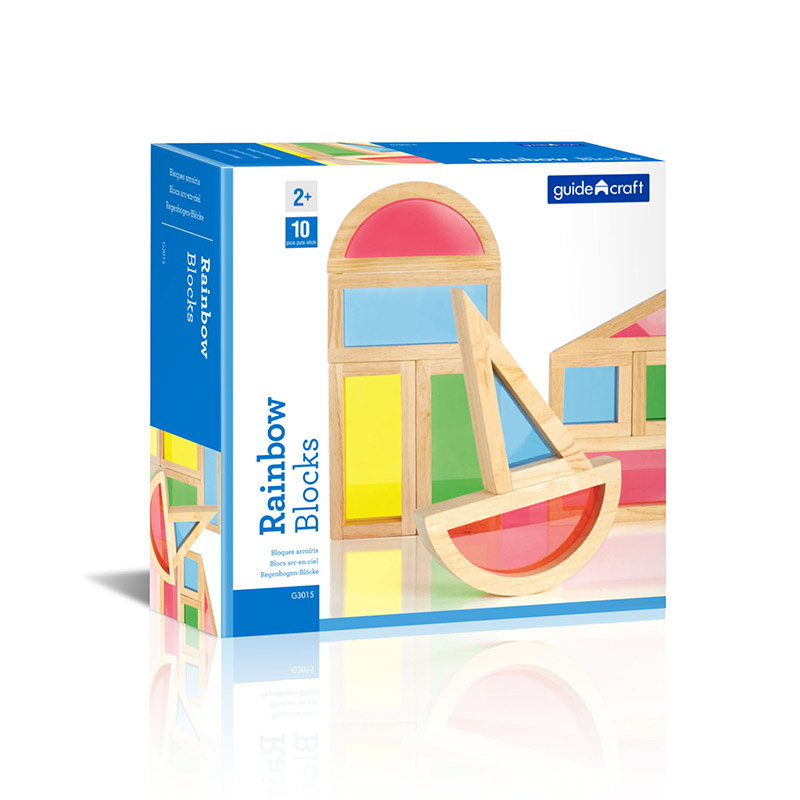 Rainbow Blocks Guidecraft - Blocuri Senzoriale cu Sclipici - Set 10 buc (2) [ps:a85730e8-da30-41a6-80fc-f62cdb1bd501]