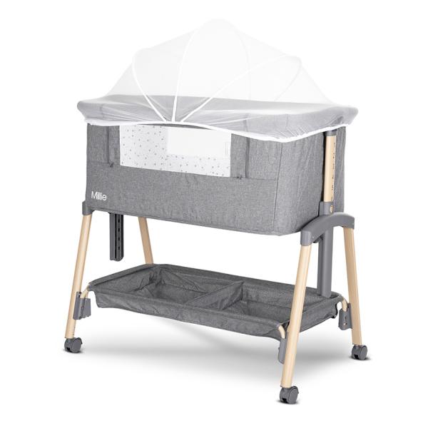 Pătuț Pliabil Co-Sleeper Lorelli Millie, Beige, 0 luni+ - Grey (2) [ps:b5aaa4c6-d214-4ca5-8b8c-c5873668e6bb]