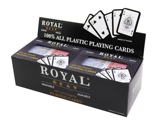 SET 2 PACHETE CARTI ROYAL CANASTA POKER DIN PLASTIC - Imagine 2