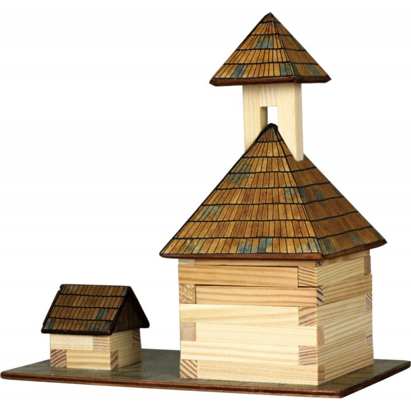 Set constructie arhitectura Clopotnita, 68 piese din lemn, Walachia [ps:cd9a7d79-7d51-4850-b89b-aa515f3e3483]