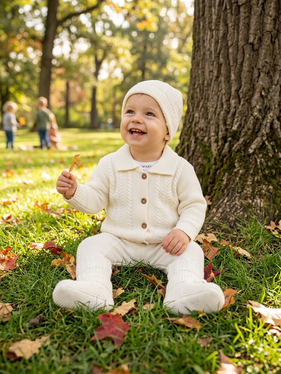 Set Tricotat Bebeluși Roz 9-12 Luni - Brand INFANT - Alb (2) [ps:0dc4dfca-fd72-46bc-ad92-0986b2939441]